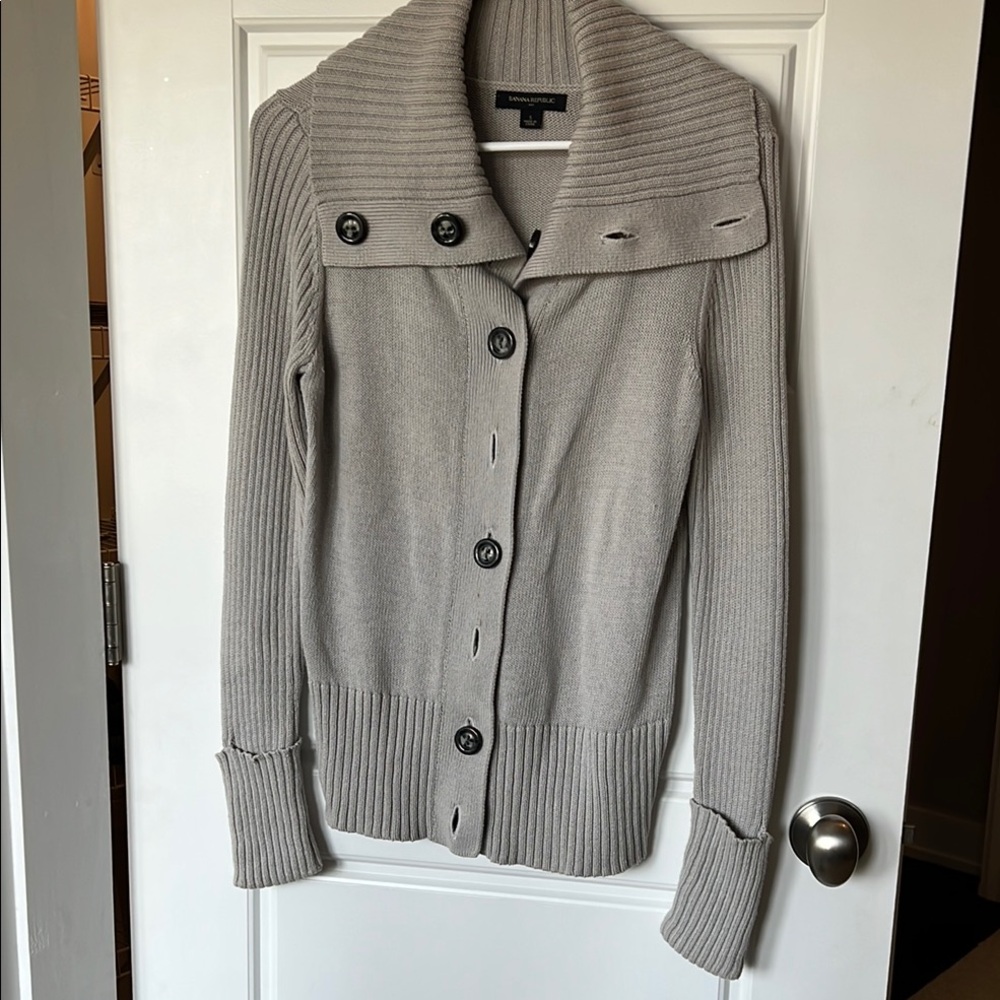 Gray Button-Up Women's Sweater